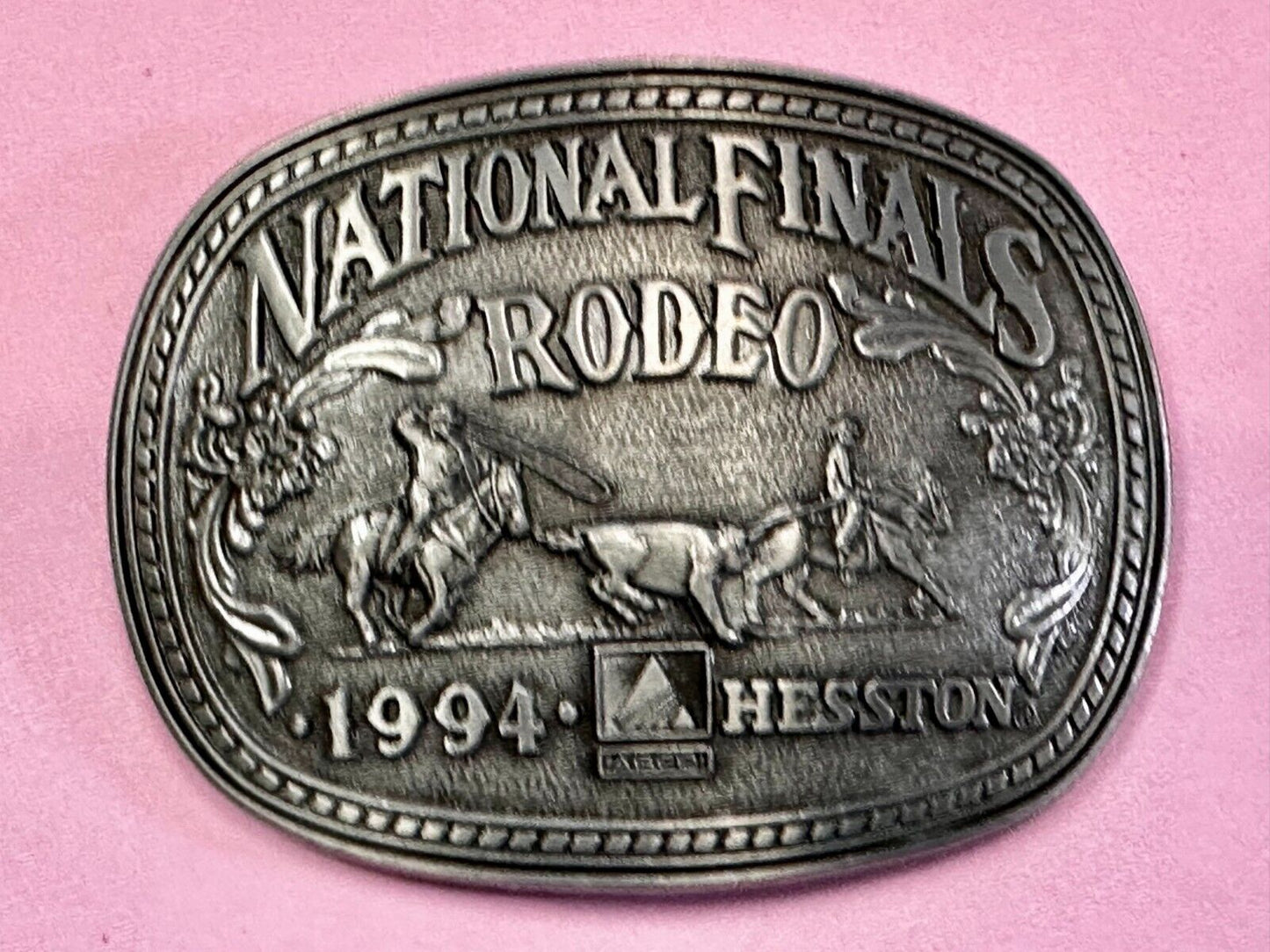 1994 ADM Hesston NFR National Finals Rodeo Cowboys Western Belt Buckle