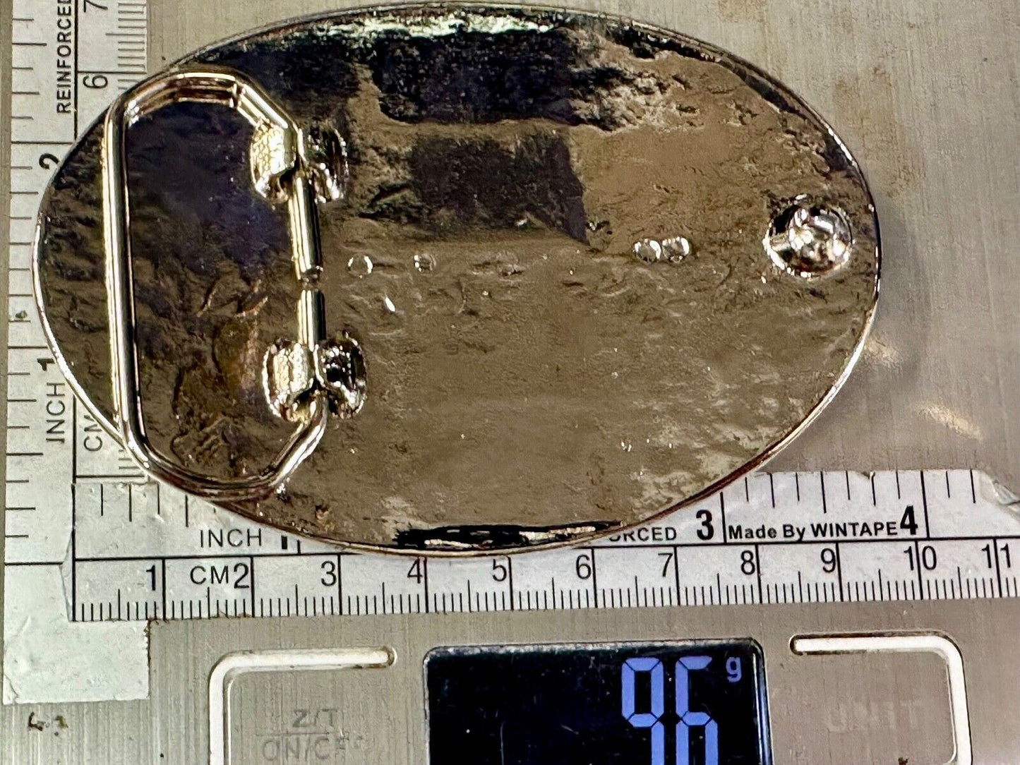 4" wide western silver tone NOS belt buckle your craft project or to wear!