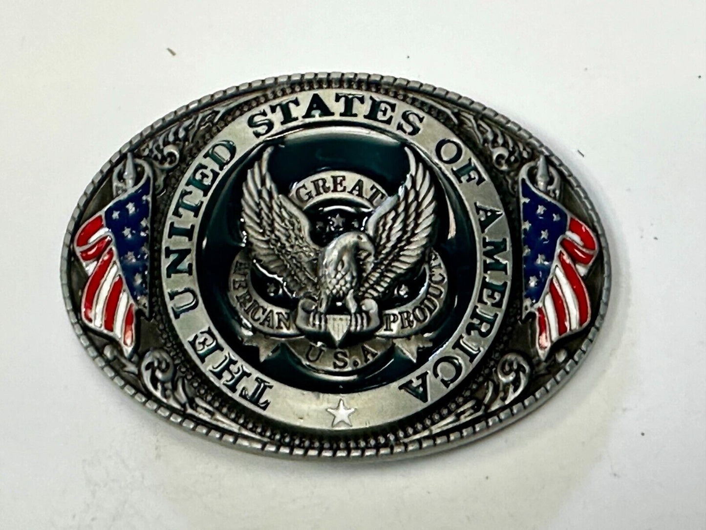 The United States of America Patriots Eagle US Flag Emblem Belt Buckle
