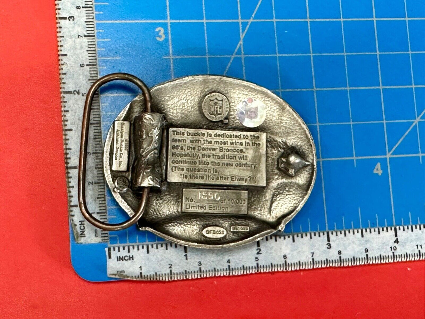 THE Denver Broncos - Most NFL Wins of the 1990's commemorative belt buckle