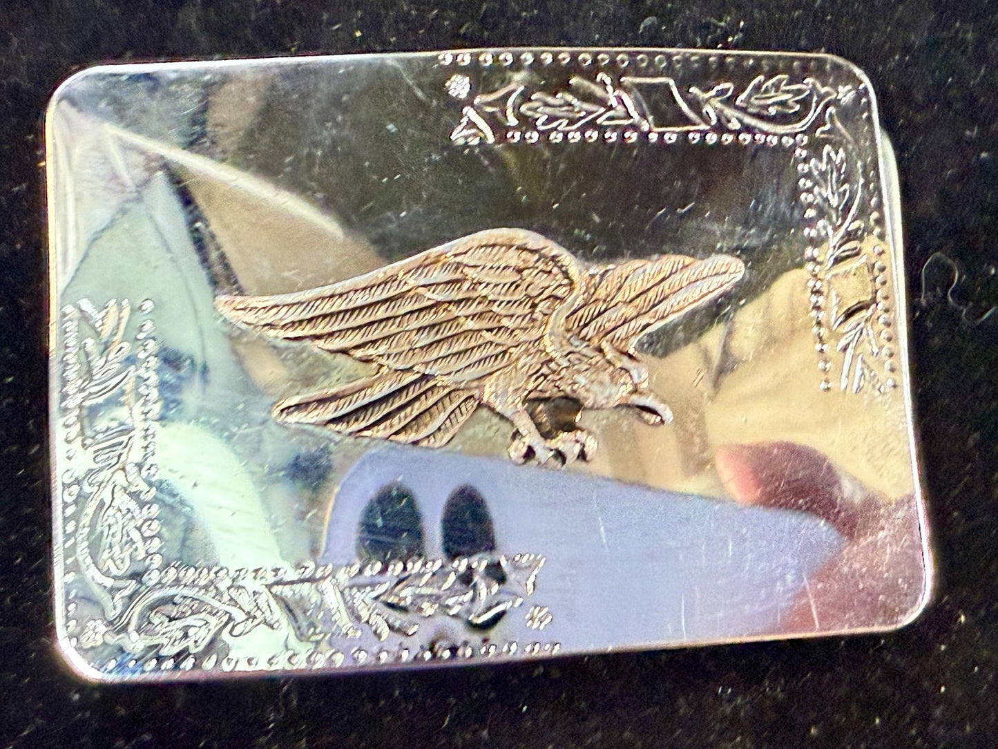 American Eagle Flying Diving Hunting on Reflective Two Tone Western Belt Buckle