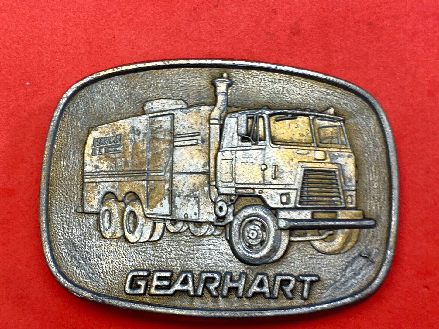 vintage Belt Buckle GEARHART Oil drilling trucking, hauling Industry, Transport