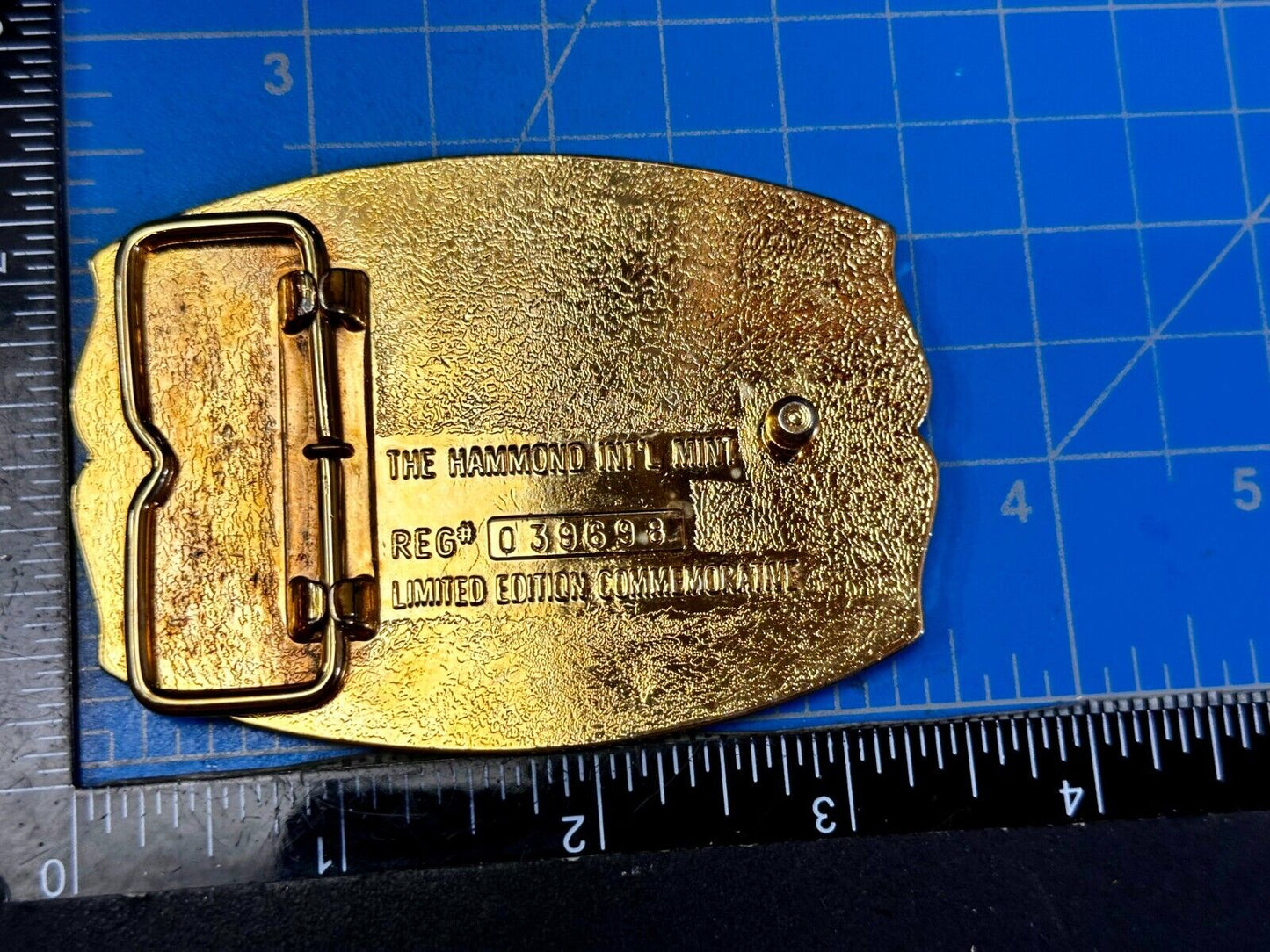 USA France Lady Liberty Statue Commemorative two tone Hammond Mint Belt Buckle