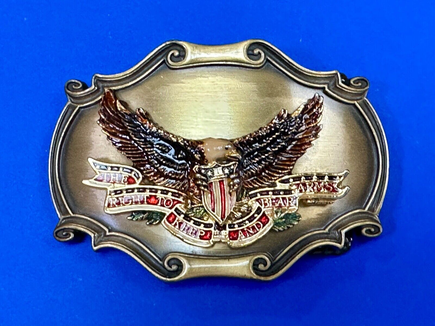 The Right keep & bear arms patriotic 2nd amendment eagle Rraintree belt buckle
