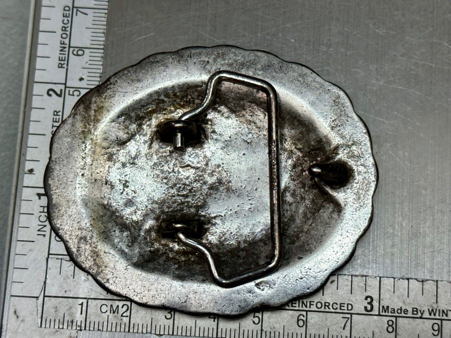 3" wide southwestern Concho Style Dress silver tone Belt Buckle