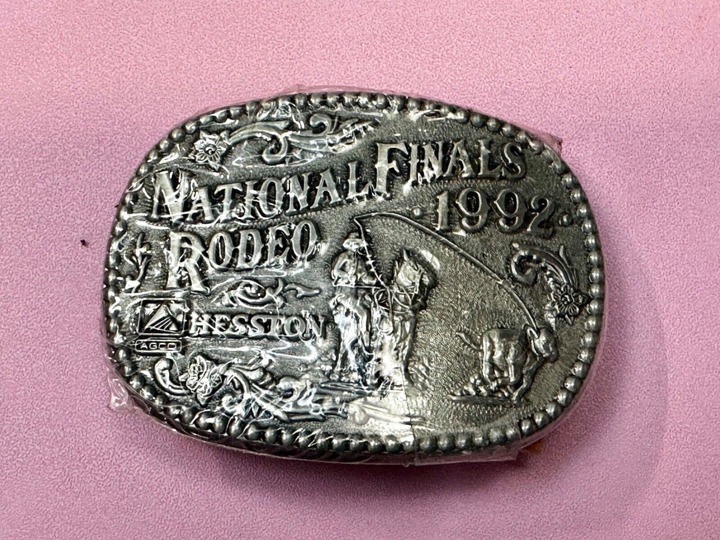 1992 NFR National Finals Rodeo NOS Youth Size ADM Commemorative Belt Buckle