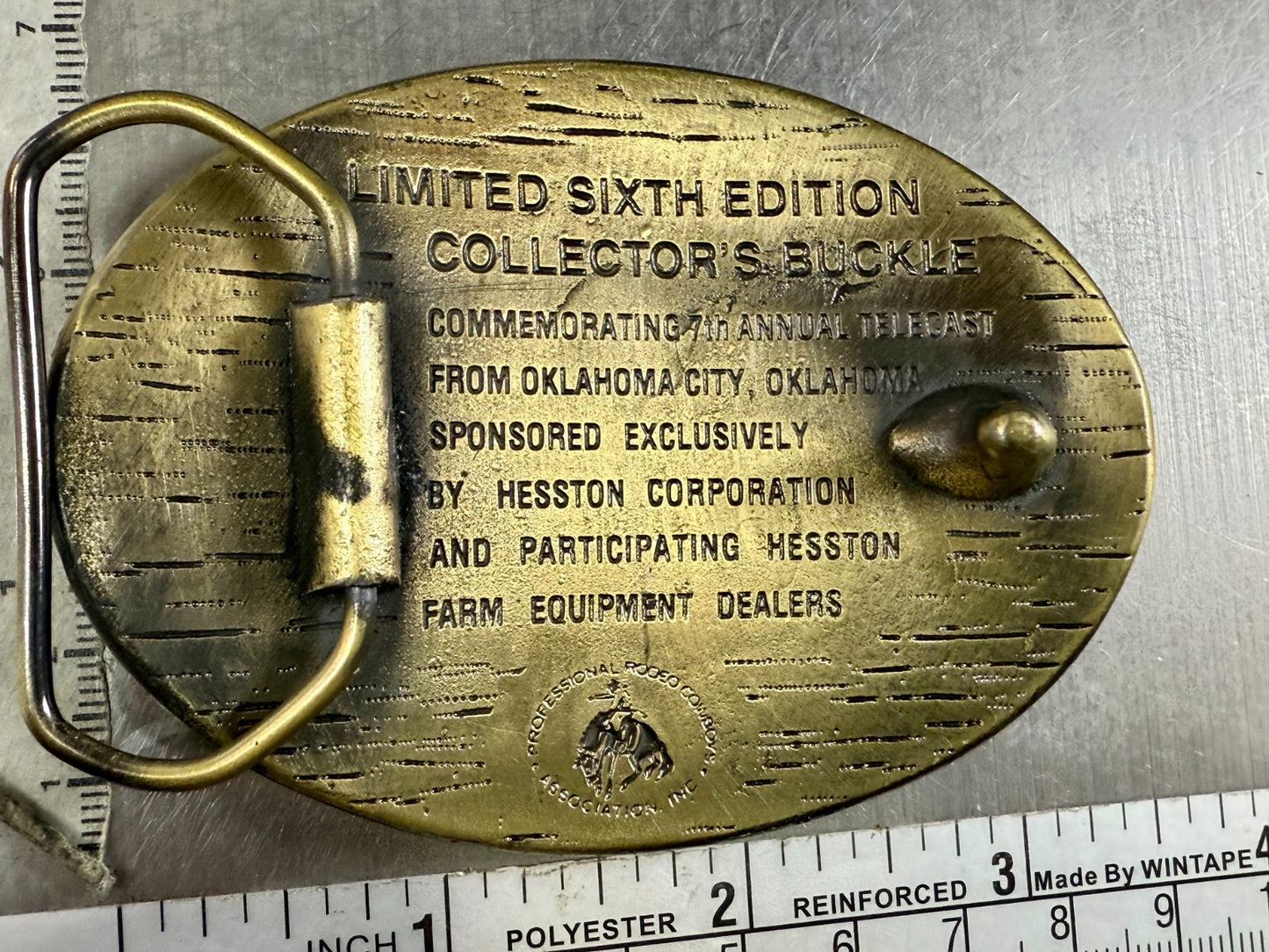 1980 Hesston NFR National Finals Rodeo Cowboys Western 6th Edition Belt Buckle
