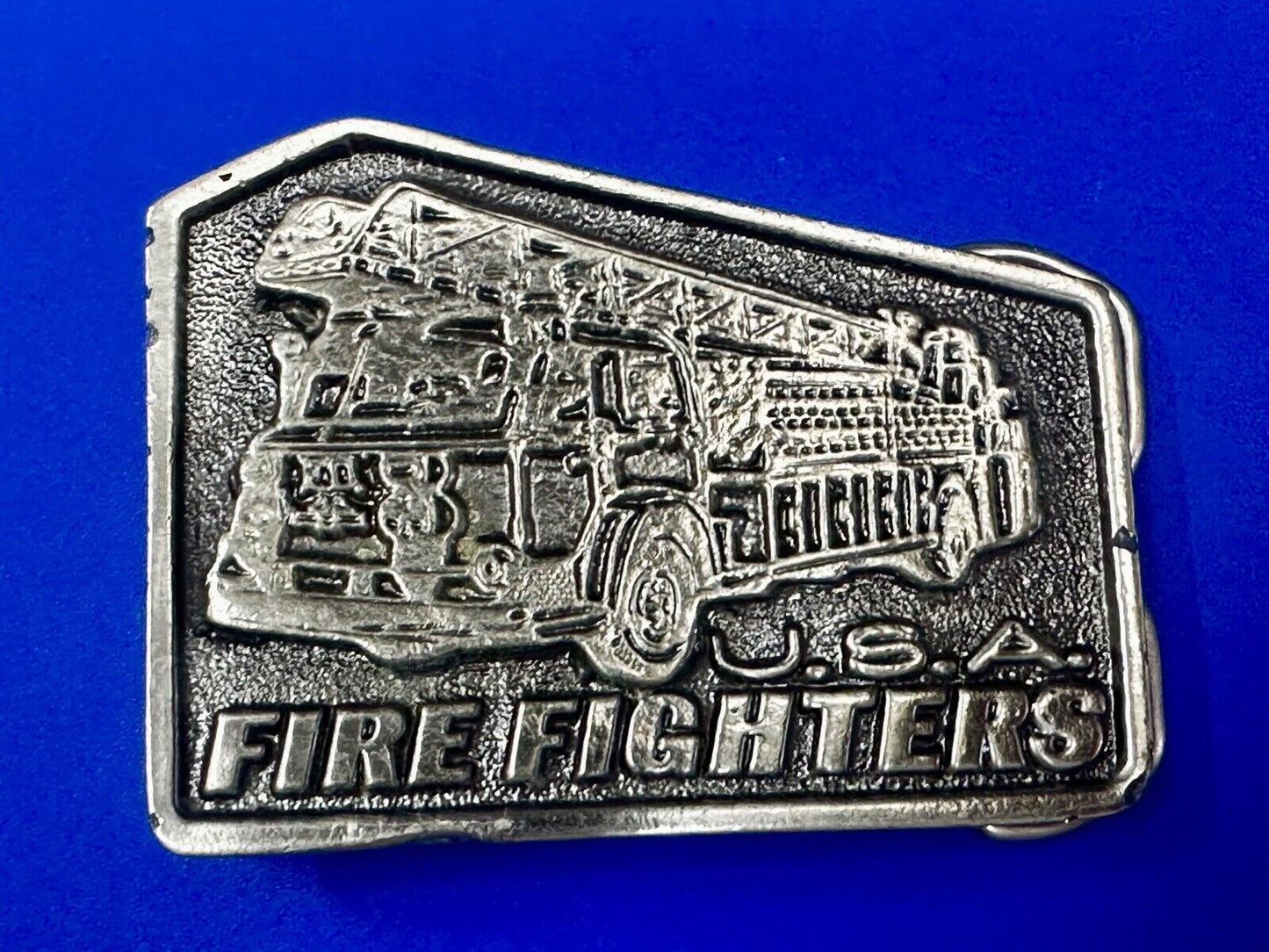 USA American Firefighters Ladder Truck Commemorative metal color Belt Buckle