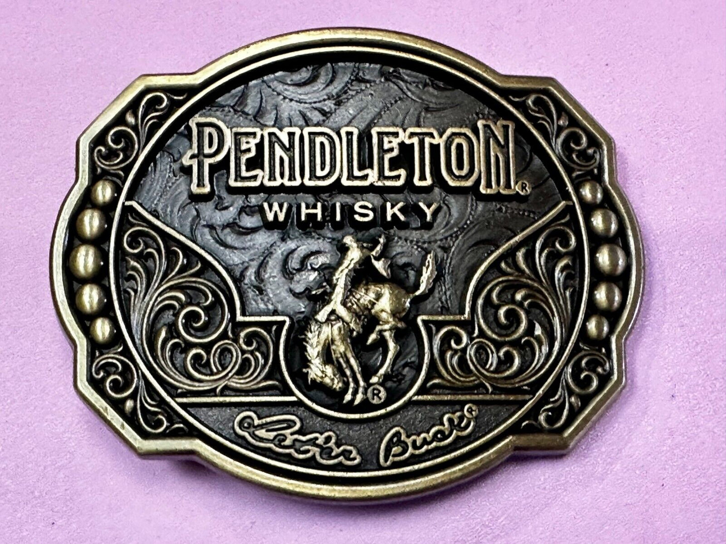 2024 Pendleton Whiskey Let'er Buck Rodeo Cowboy Montana Silversmiths Belt Buckle