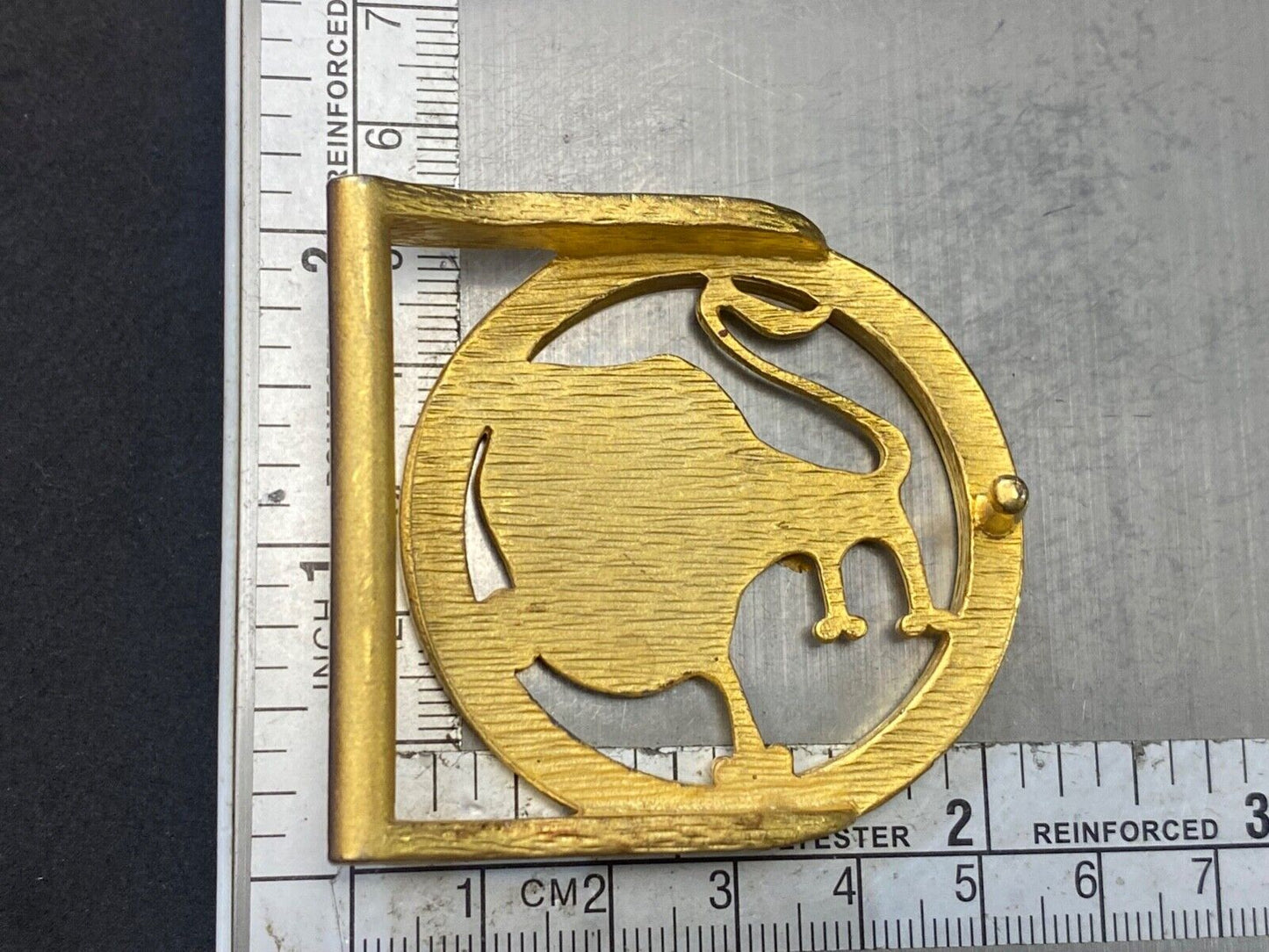 unique LION - Huge Mane and face in see through gold tone round belt buckle