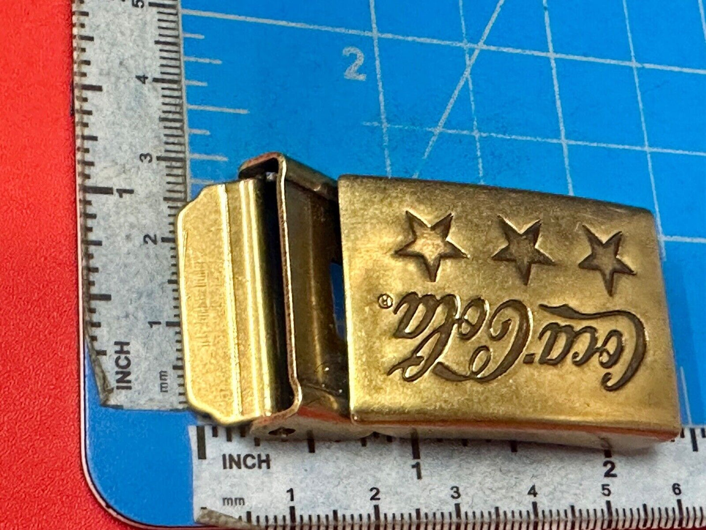 Three Stars - COCA-COLA SODA POP COLLECTORS VINTAGE BRASS TONE BELT BUCKLE