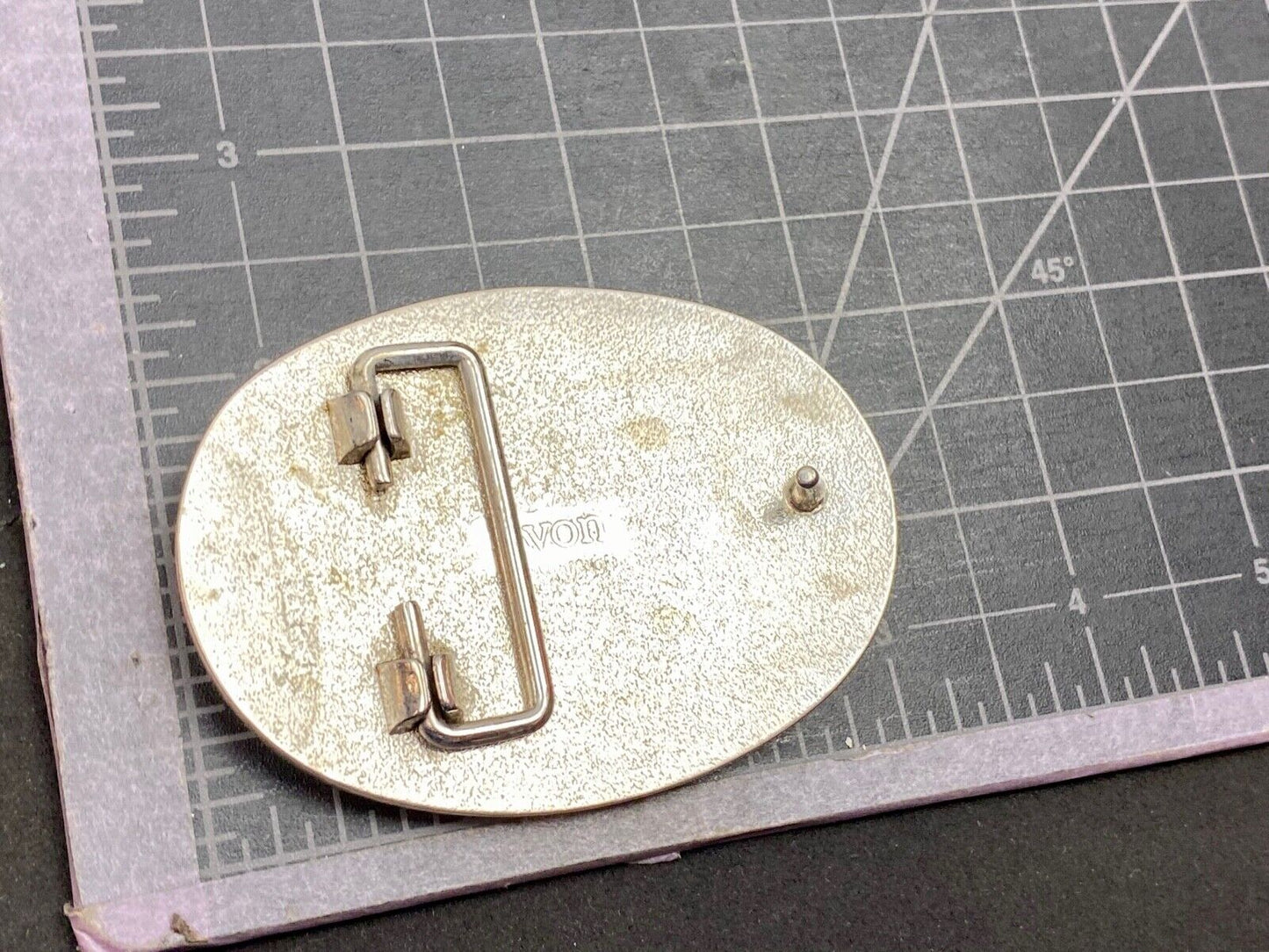 Avon Vintage Silver Tone Horse Saddle Belt Buckle