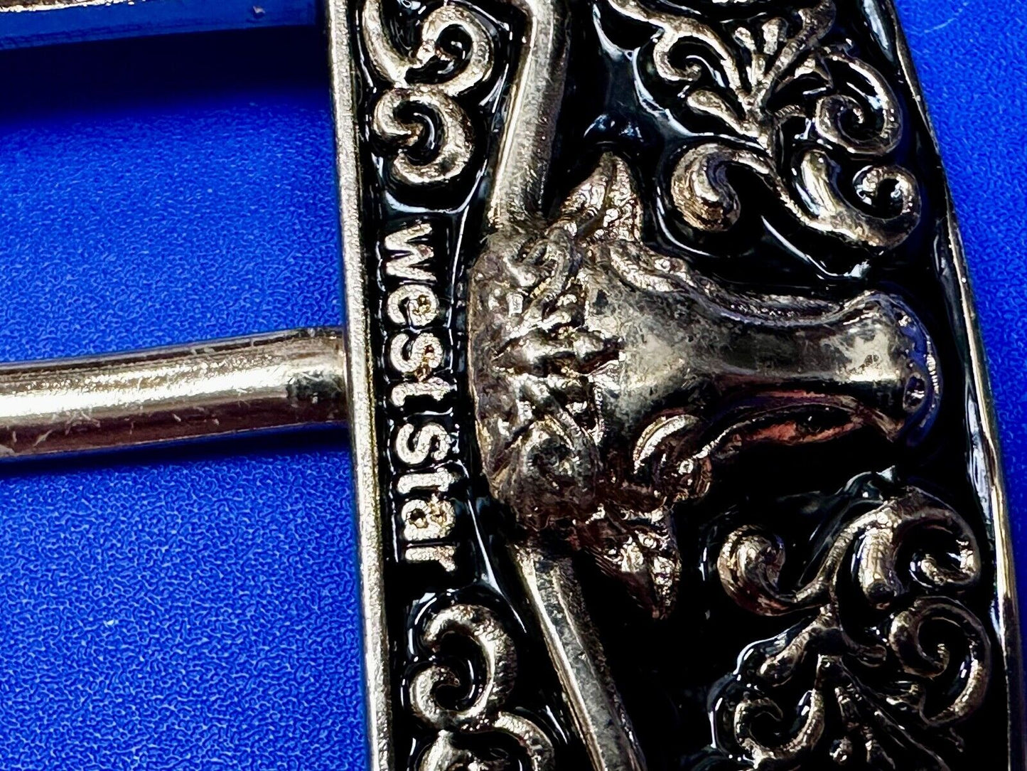 Texas Ranger Style Longhorn Vintage Replacement Dress Belt Buckle West Star