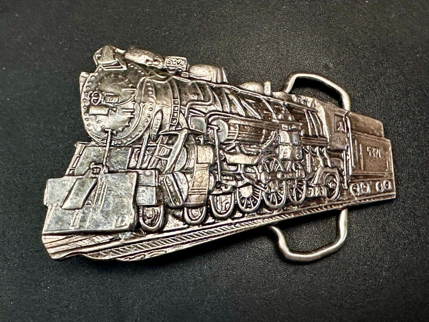 Train Locomotive Steam Engine RR RailRoad Vintage Figural Belt Buckle No. 2055