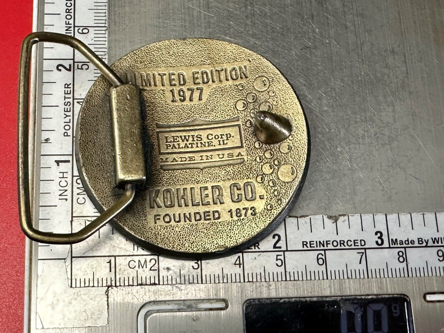 The Bold Look of Kohler - Vintage 1977 Lewis round Limited Edition belt buckle