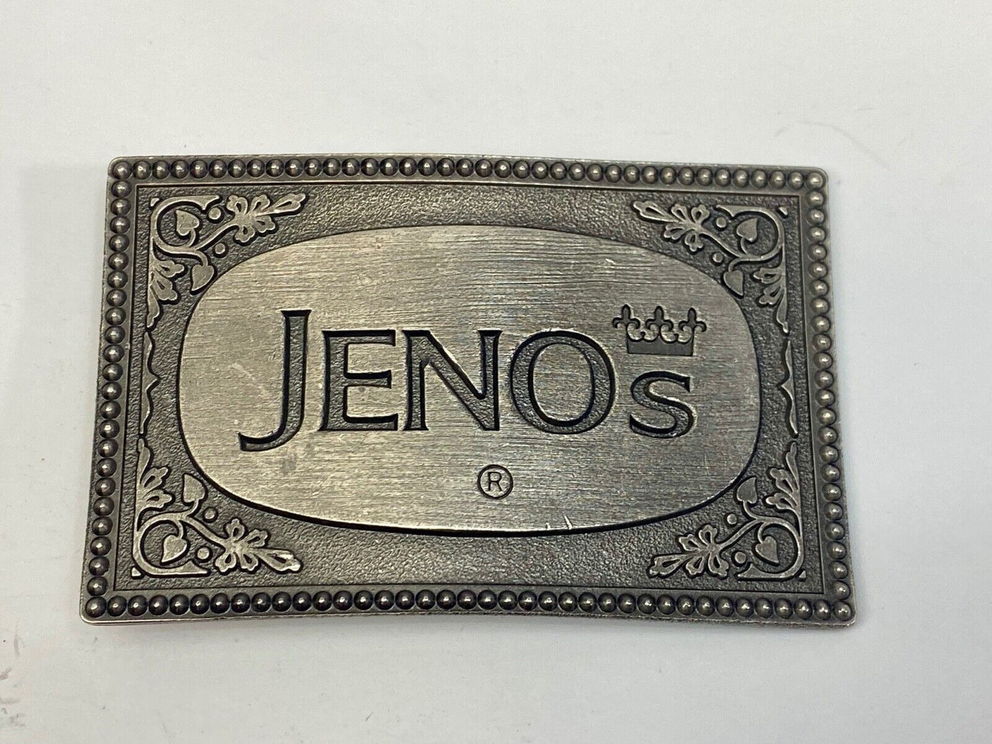 Vintage Jeno's Pizza Rolls Belt Buckle Junk Food Lewis Frozen Dorm Jenos