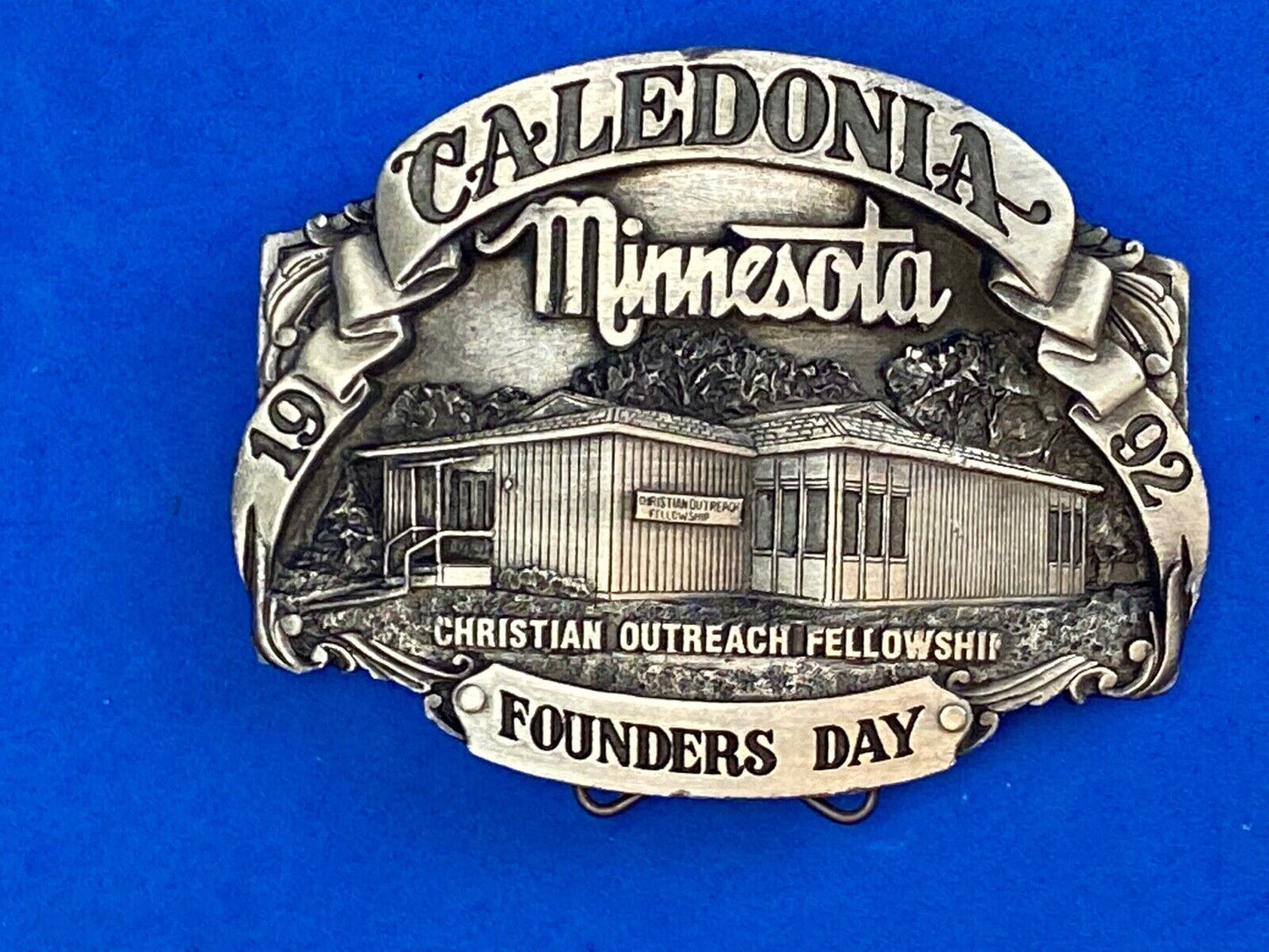 1992 - Founder’s Days Caledonia MN belt buckle Christian Outreach Fellowship