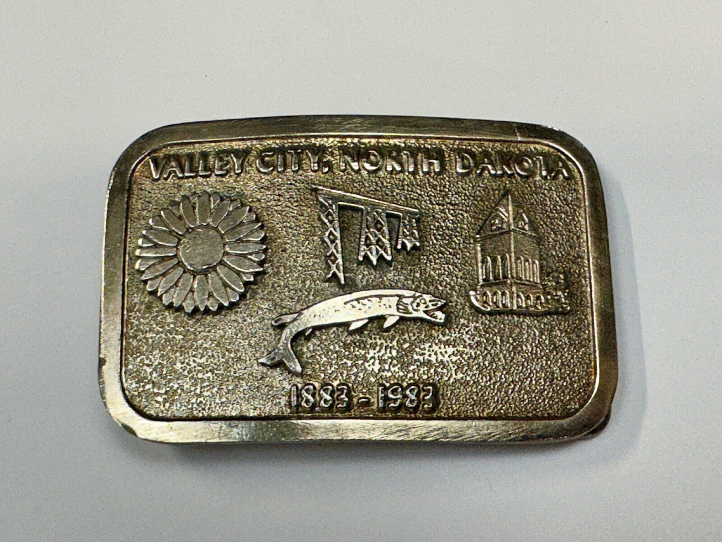 Vintage 1983 Valley City City State Commemorative North Dakota belt buckle
