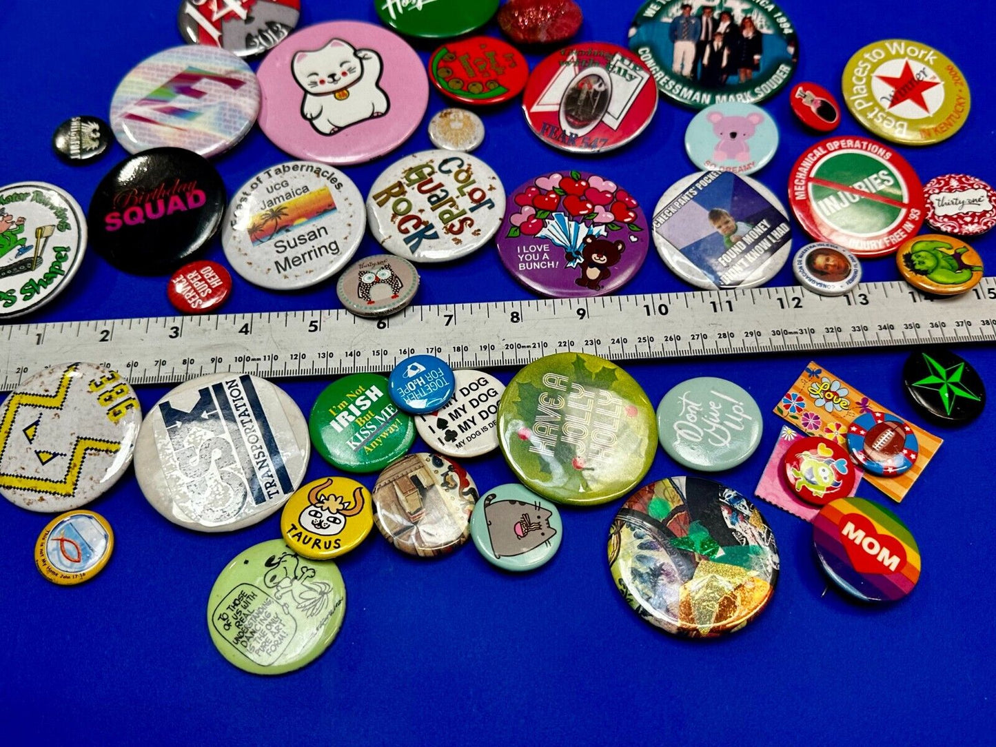 Around 40 Button's Pin's - Advertising Promo Pinbacks Grab Bag Resale Gifts!