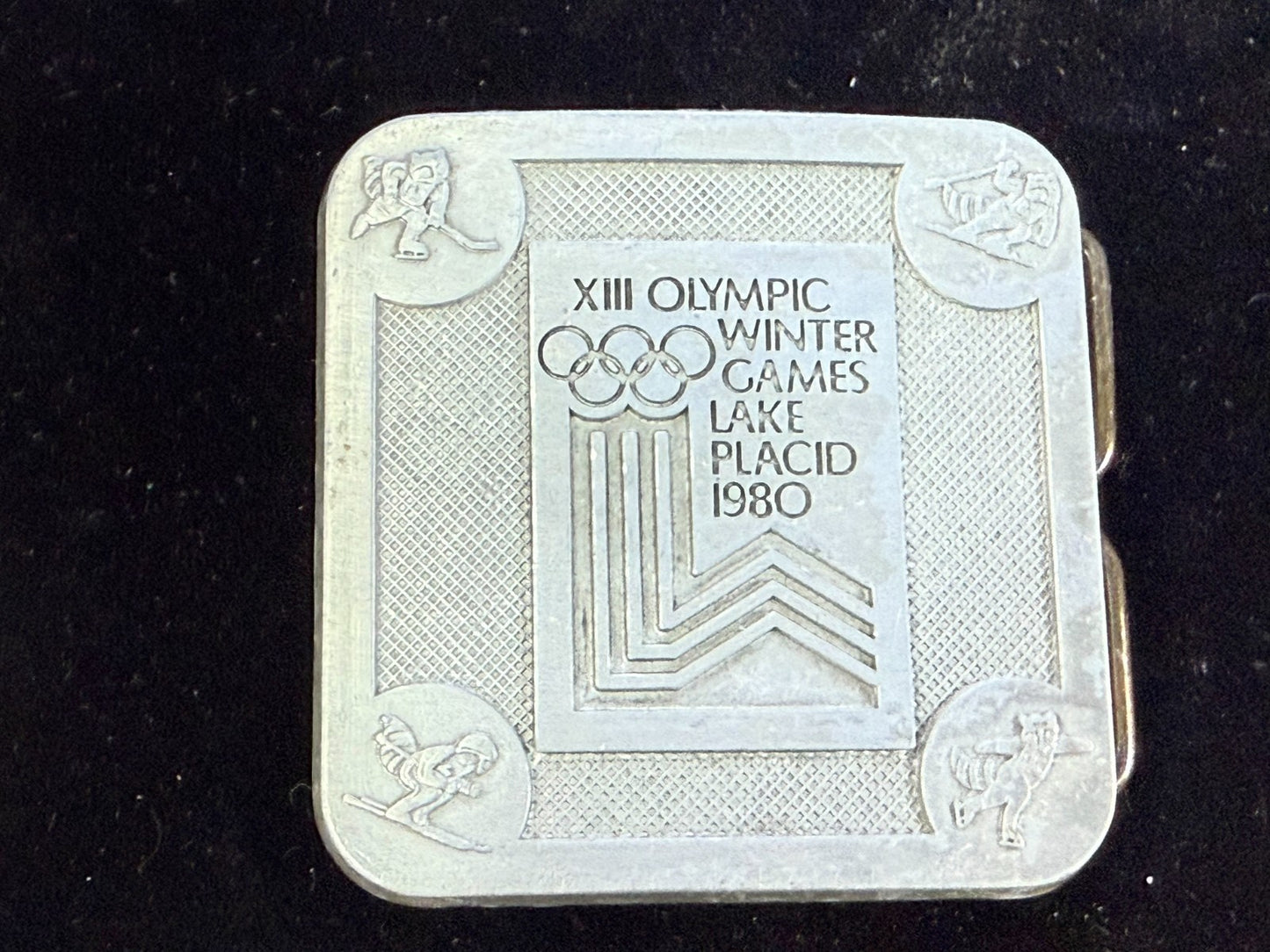 The Olympic Winter Games Lake Placid 1988 Commemorative Silver Color Belt Buckle