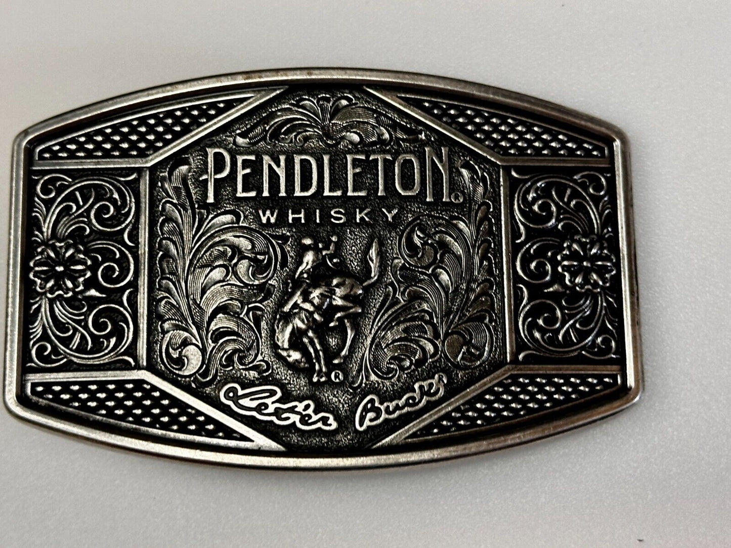 2022 Pendleton Whiskey Leter Buck Rodeo Cowboys Montana Silversmiths Belt Buckle