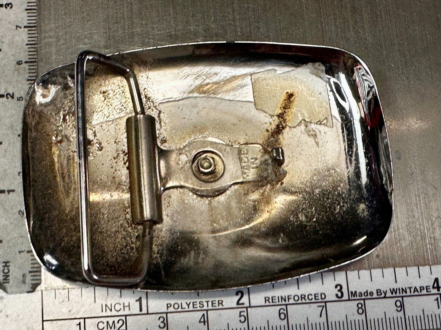 Vintage Cowboy Saddle Bronc Western Two Tone Reflective Belt Buckle