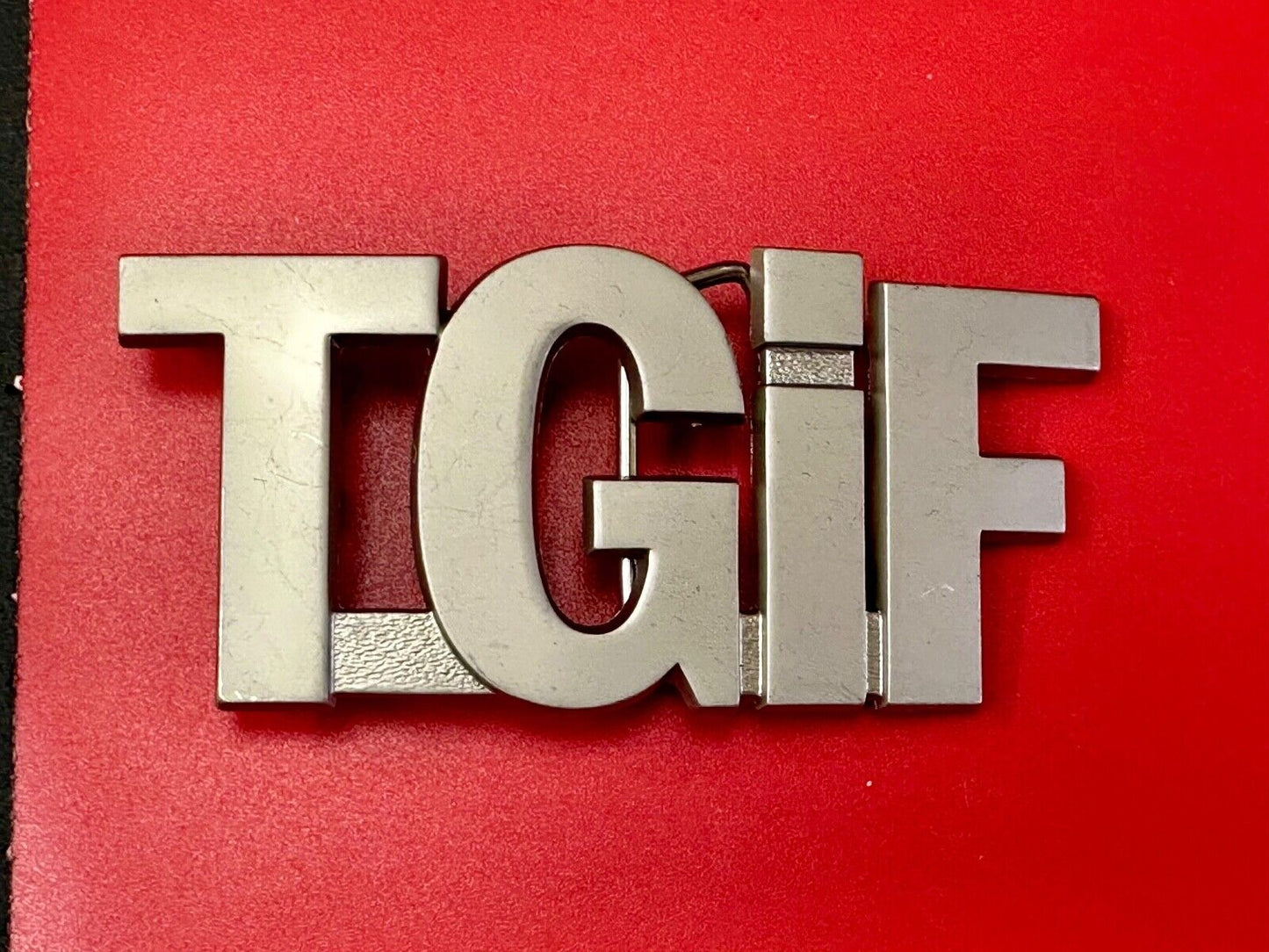 Thank God its Friday - TGIF block letter Novelty Statement belt buckle