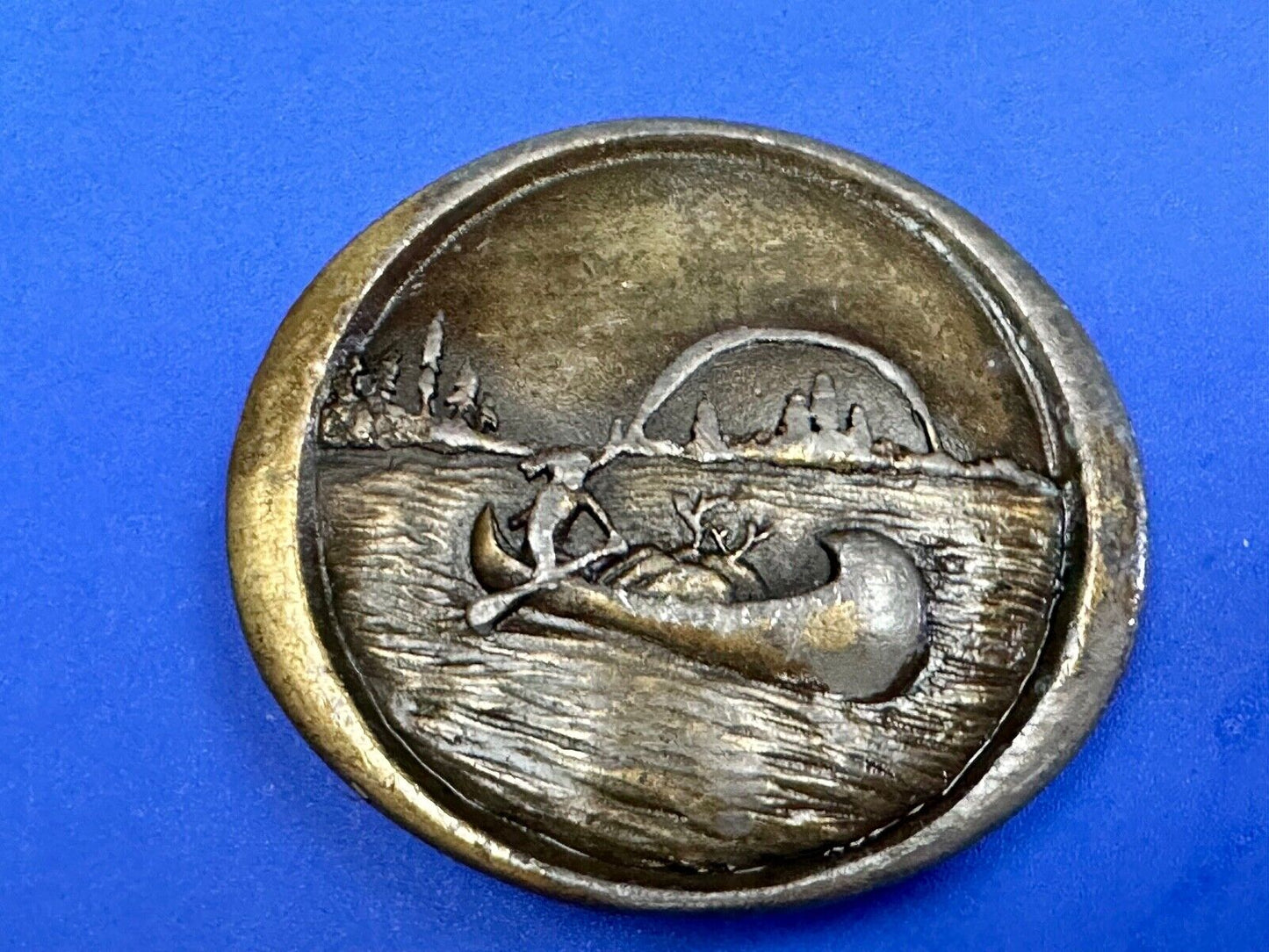 Vintage 1976 Native American Indian, Indiana Metal Craft belt buckle W-99