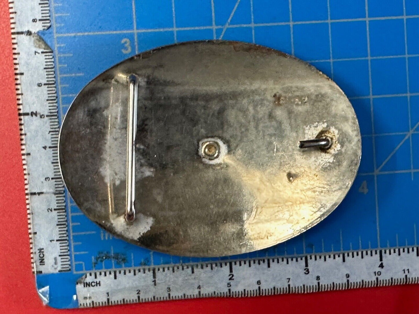 Vintage Cowboy Saddle Bronc western silver tone belt buckle