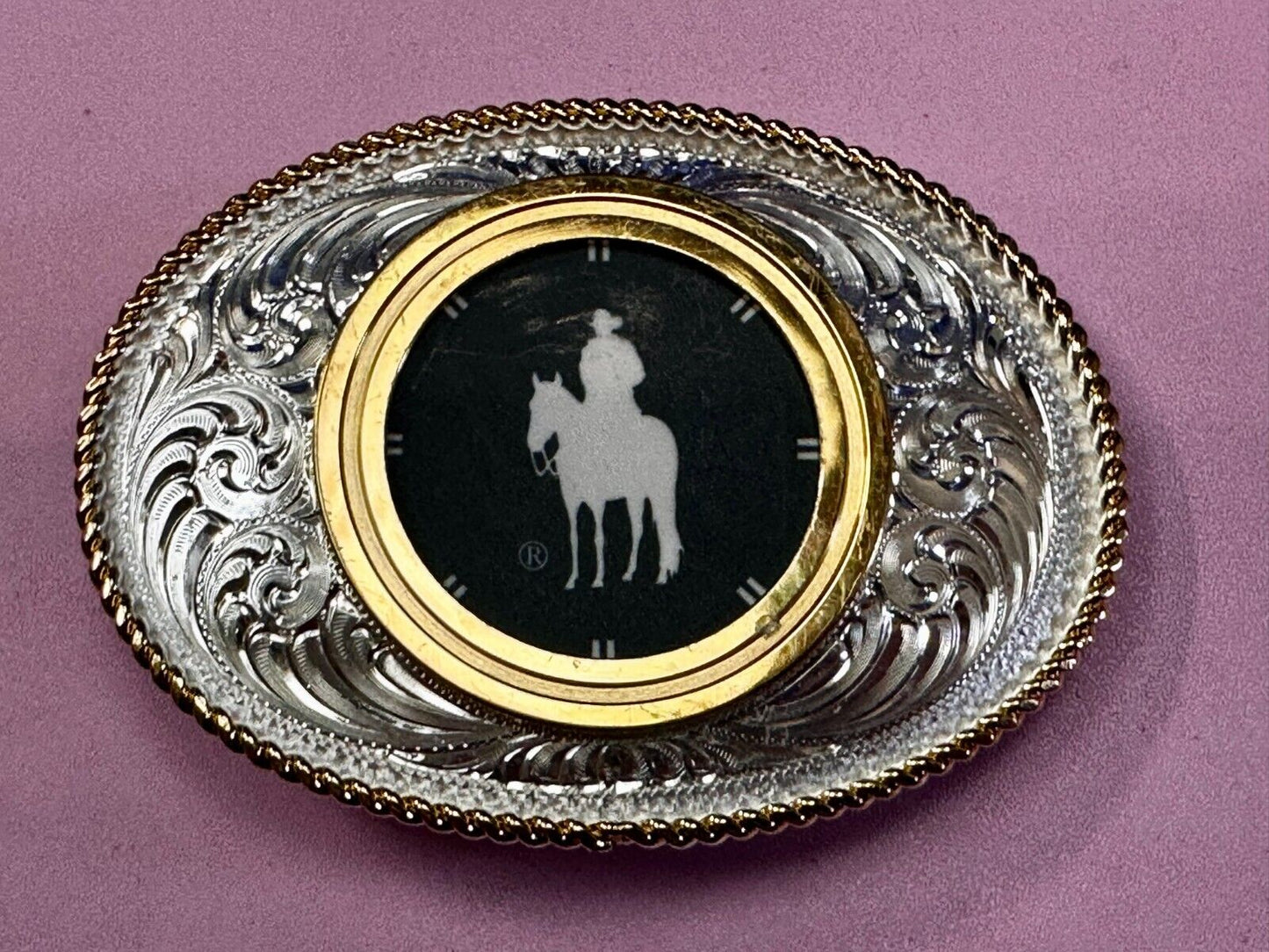 Vintage Blank Coin CollectorsTwo Tone Vintage Montana Silversmith Belt Buckle