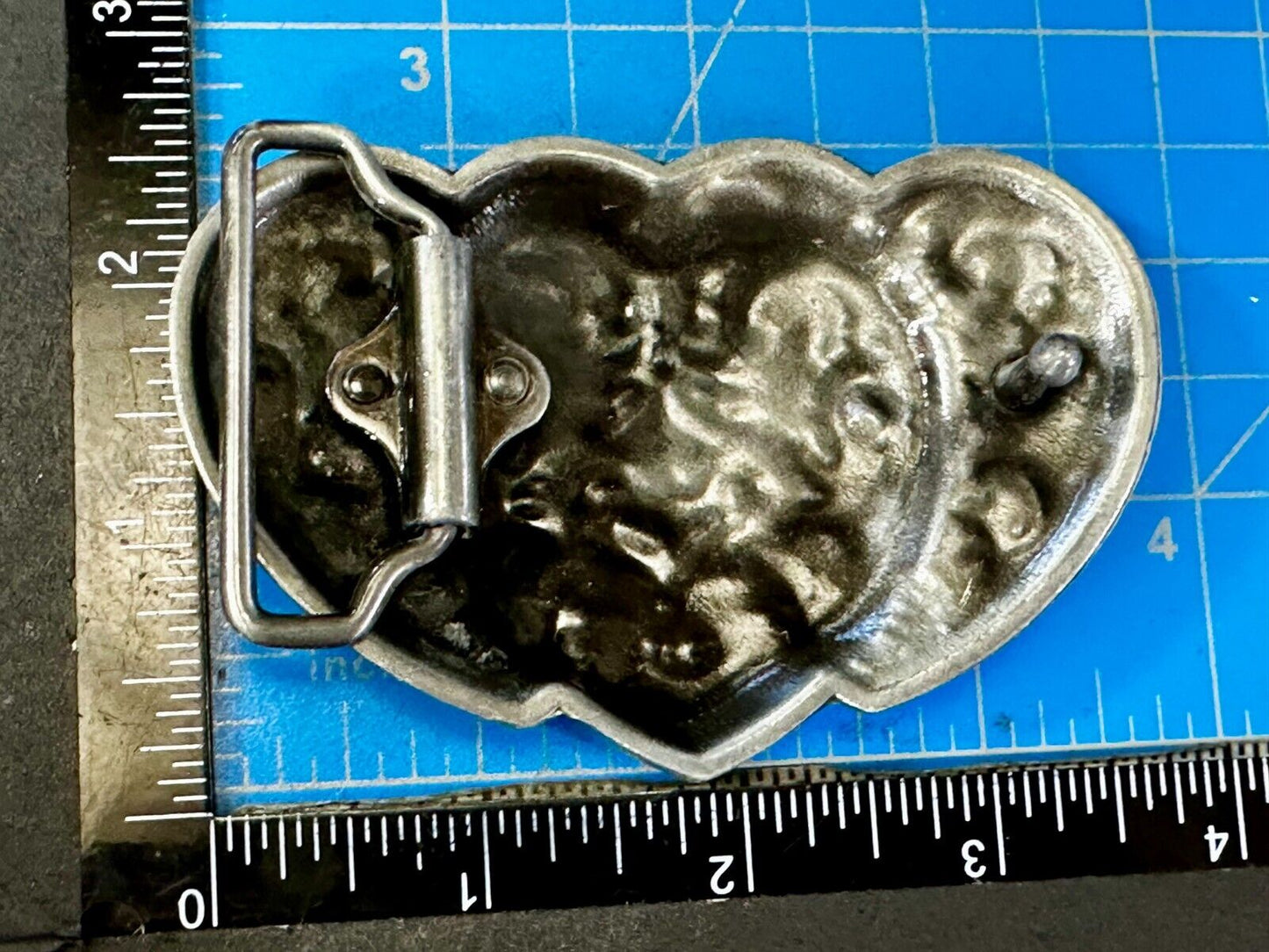 Three Heart Shaped Western Cutout Two Tone Cowgirls Belt Buckle