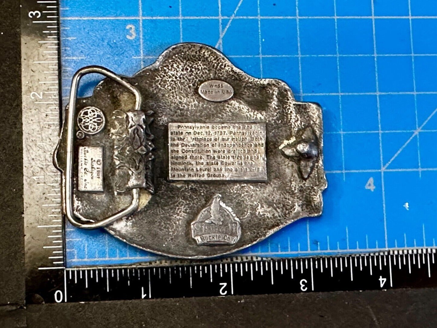 The State of Pennsylvania Virtue Liberty Independence 1982 Siskiyou Belt Buckle