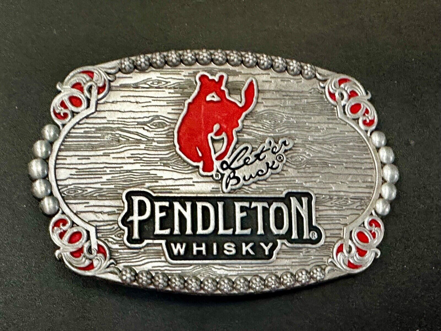 2023 Pendleton Whisky Let'er Buck Montana Silversmith Rodeo Cowboys Belt Buckle