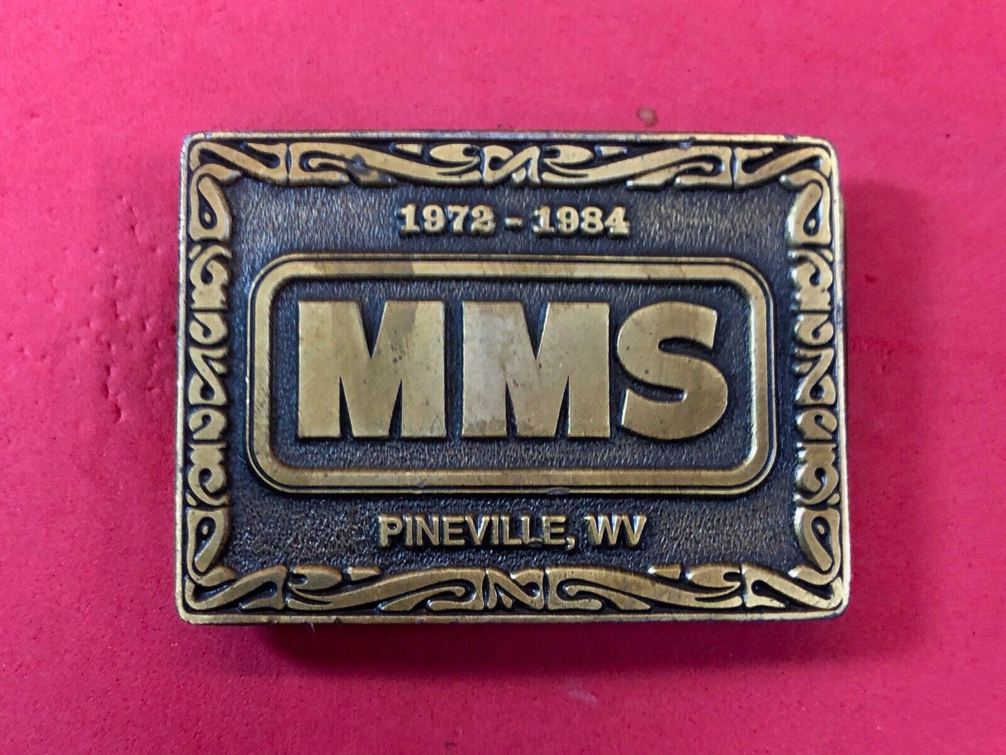 belt buckle MMS Prineville West VA Virgina belt buckle Mountain Mission School?