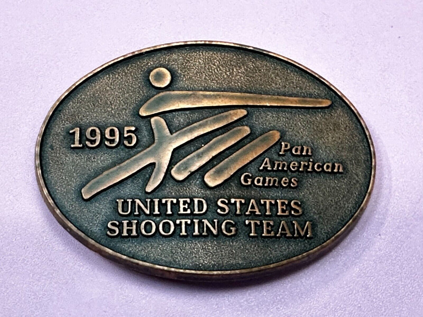 1995 Pan American Games US Shooting Team Vintage Belt Buckle