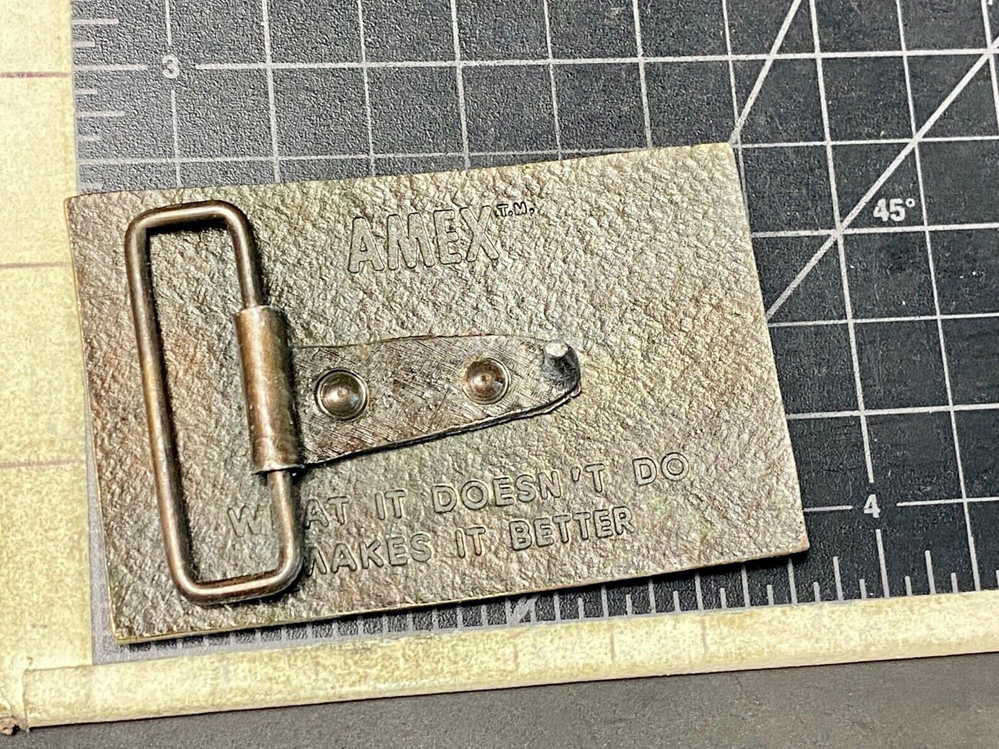 VINTAGE 1970s **SOYBEANS AMEX AMCHEM** AGRICULTURE FARMING BELT BUCKLE