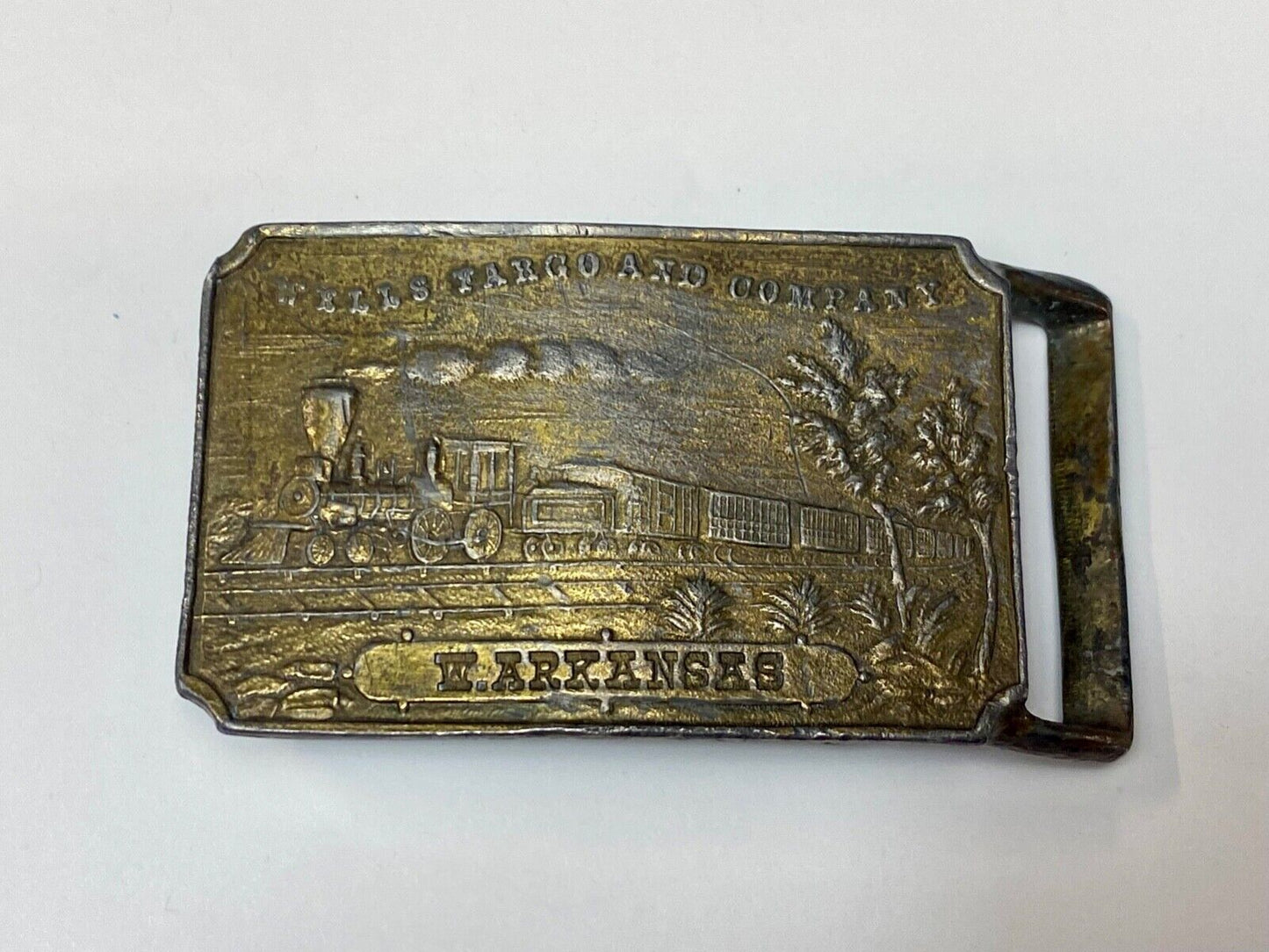 Train Steam Locomotive Wells Fargo & co West Arkansas Collectable belt buckle