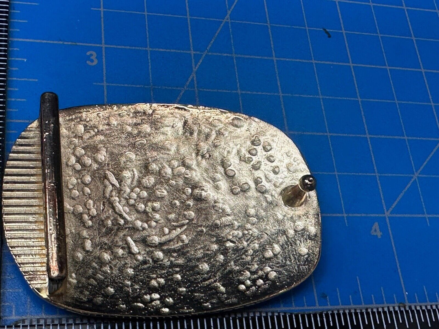 Vintage Hammered Brass Tone artisan Belt Buckle