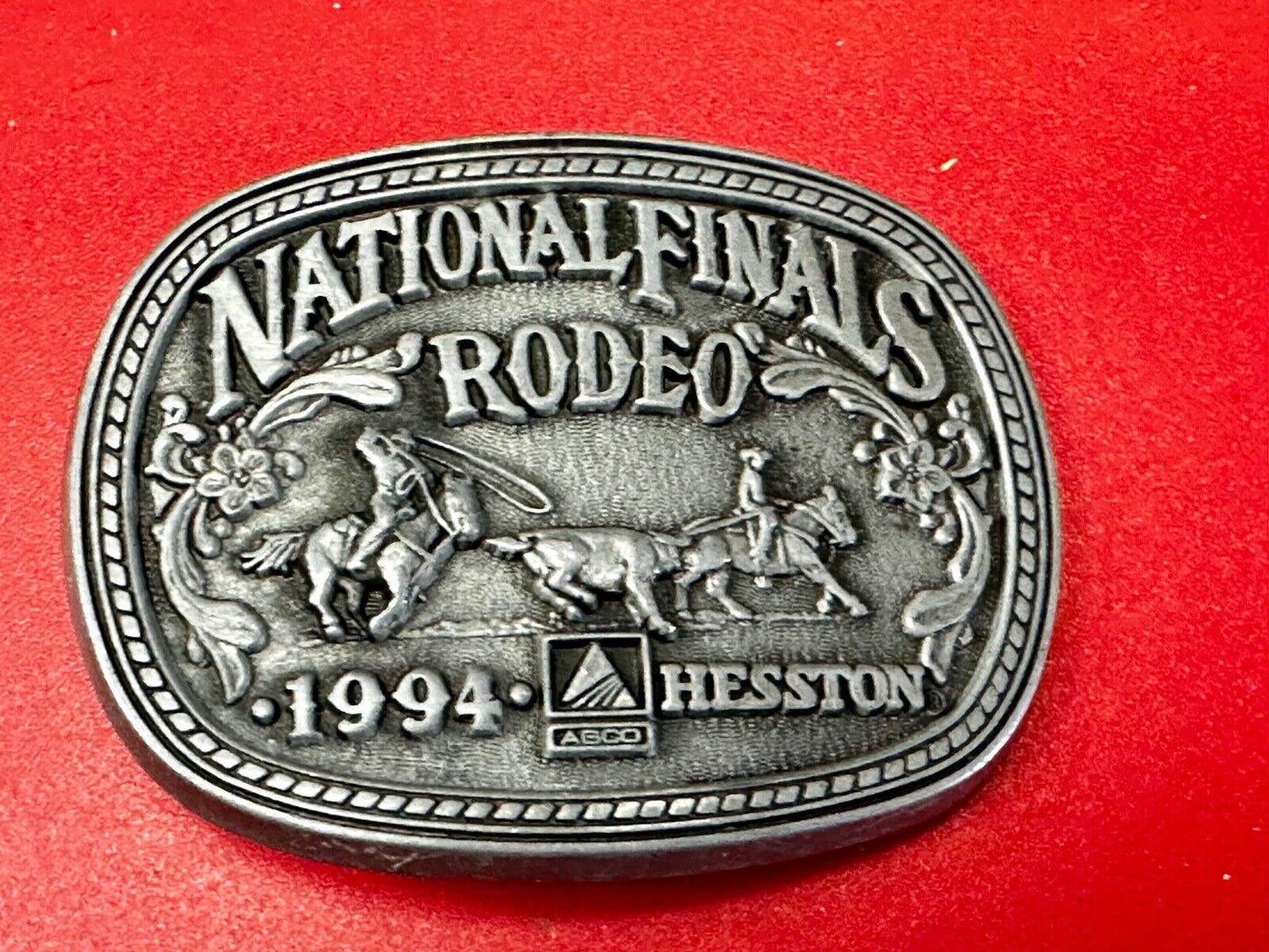 1994 NFR National Finals Rodeo NOS Youth Size Hesston Commemorative Belt Buckle
