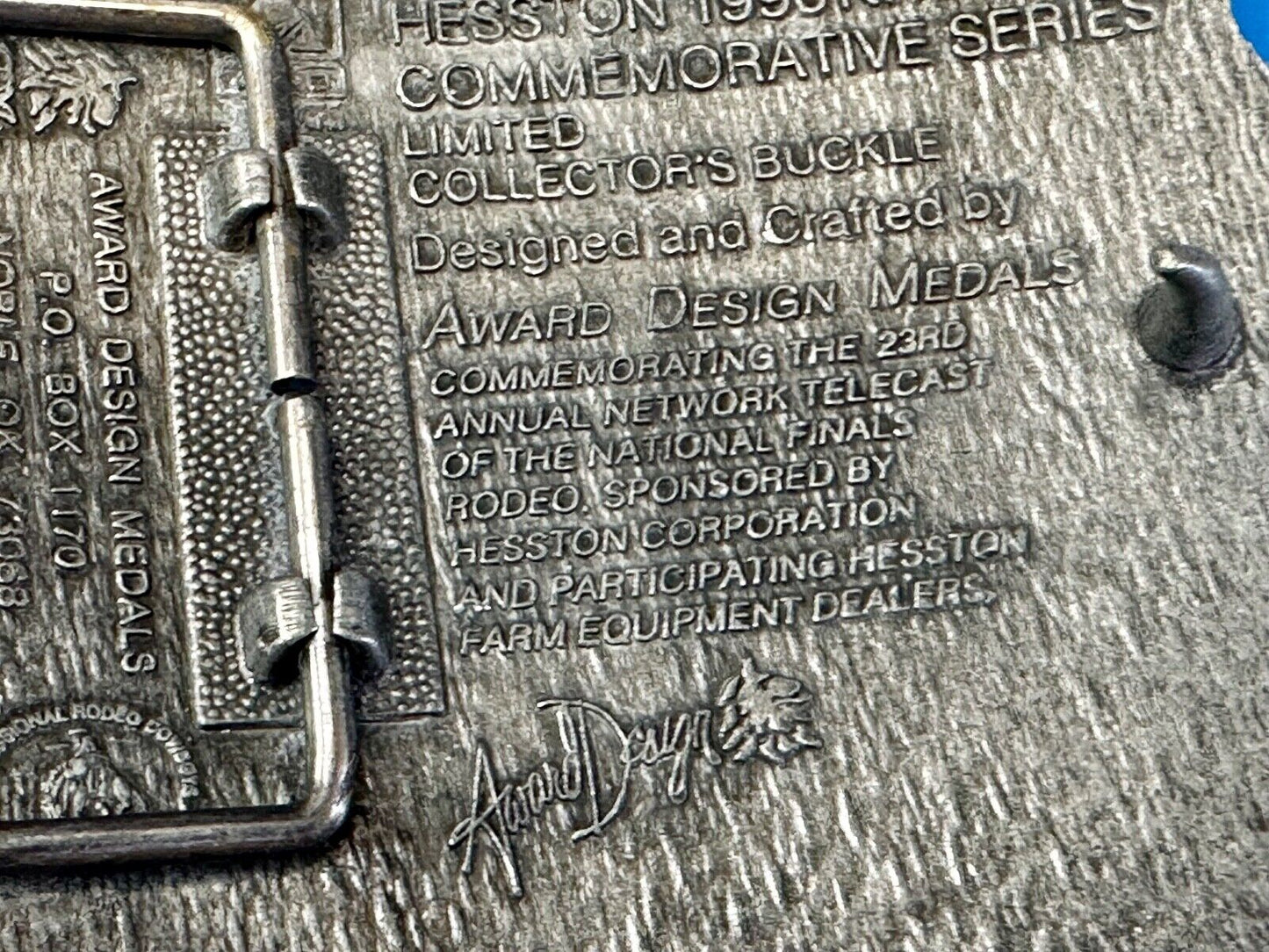1996 NFR Rodeo Finals Steer Wrestling Cowboy Adult size belt buckle