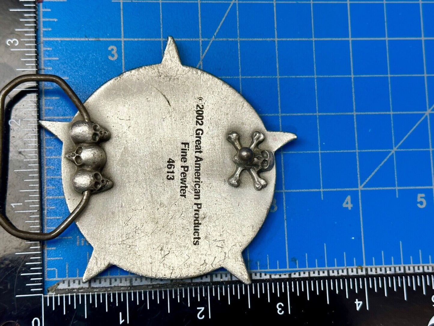 2002 Star in Circle black & Red color Great American Products pewter Belt Buckle