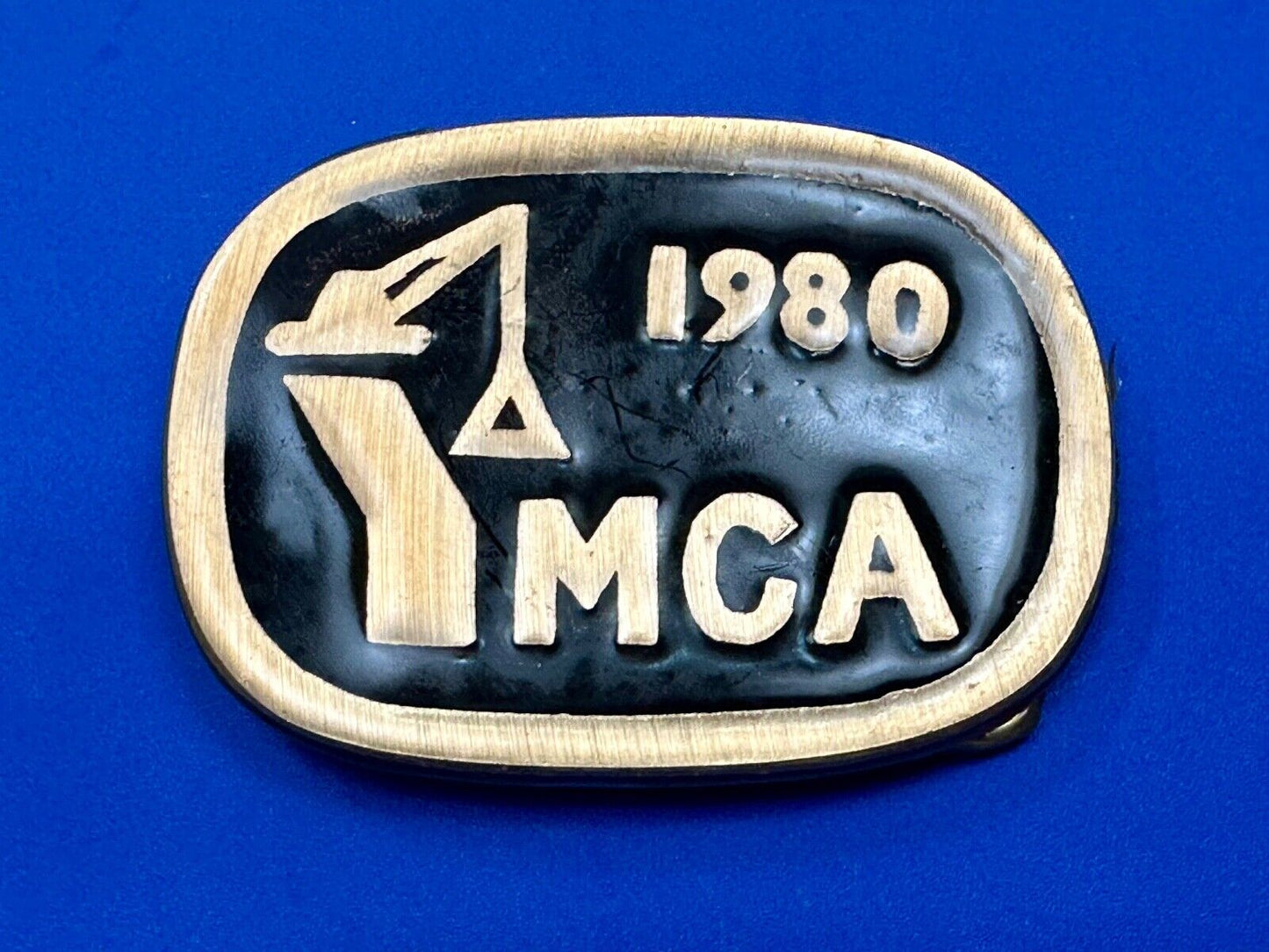 Vintage 1980 MCA crane Construction Street Heavy Equipment belt buckle