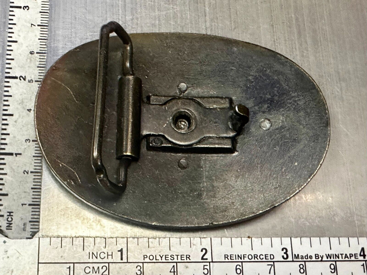 The Elk - Centered In Western Oval Brass Tone Usa Made Belt Buckle