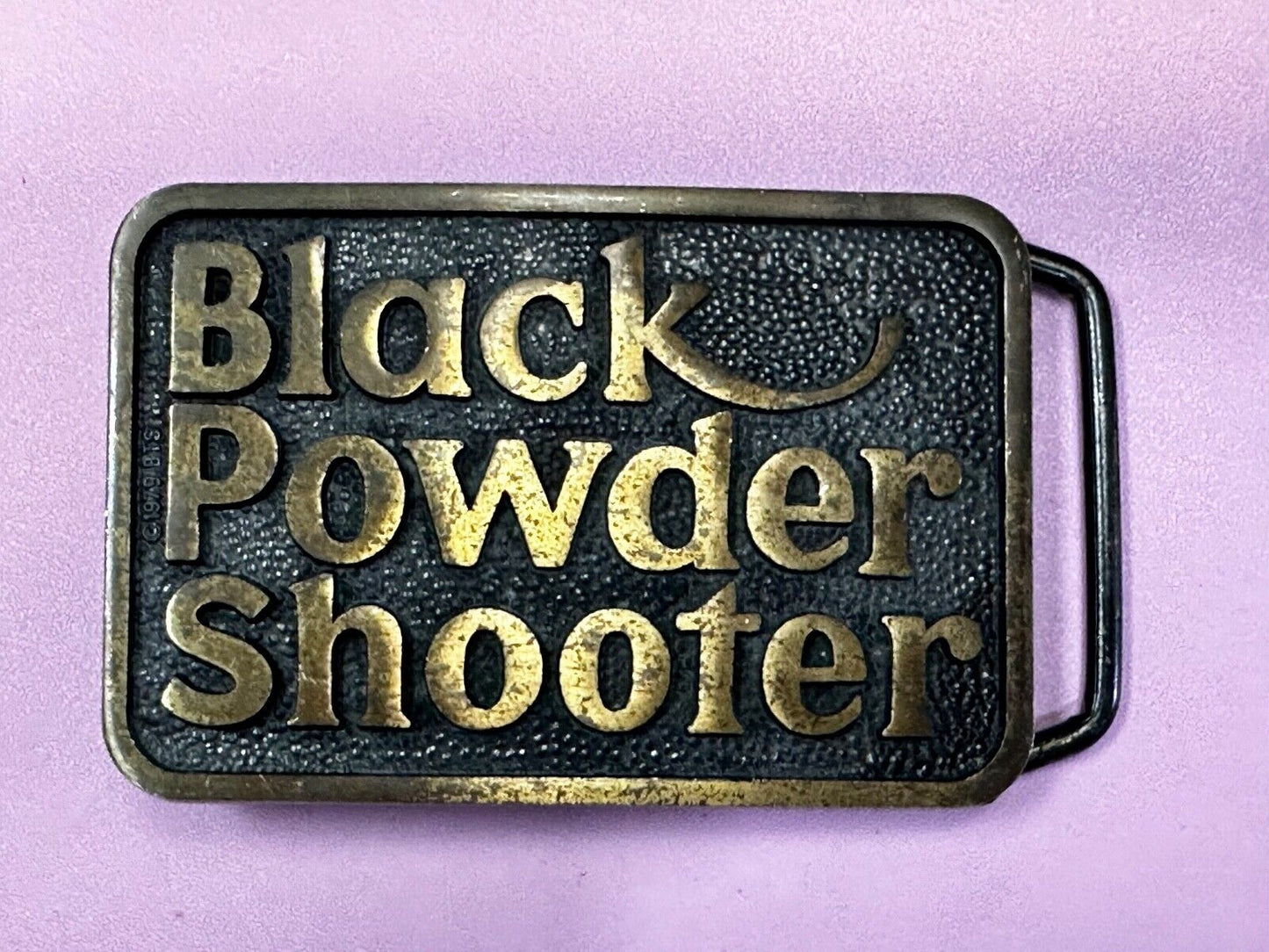 Black Powder Shooter Vintage BTS Solid Brass Belt Buckle - Guns Ammo Military