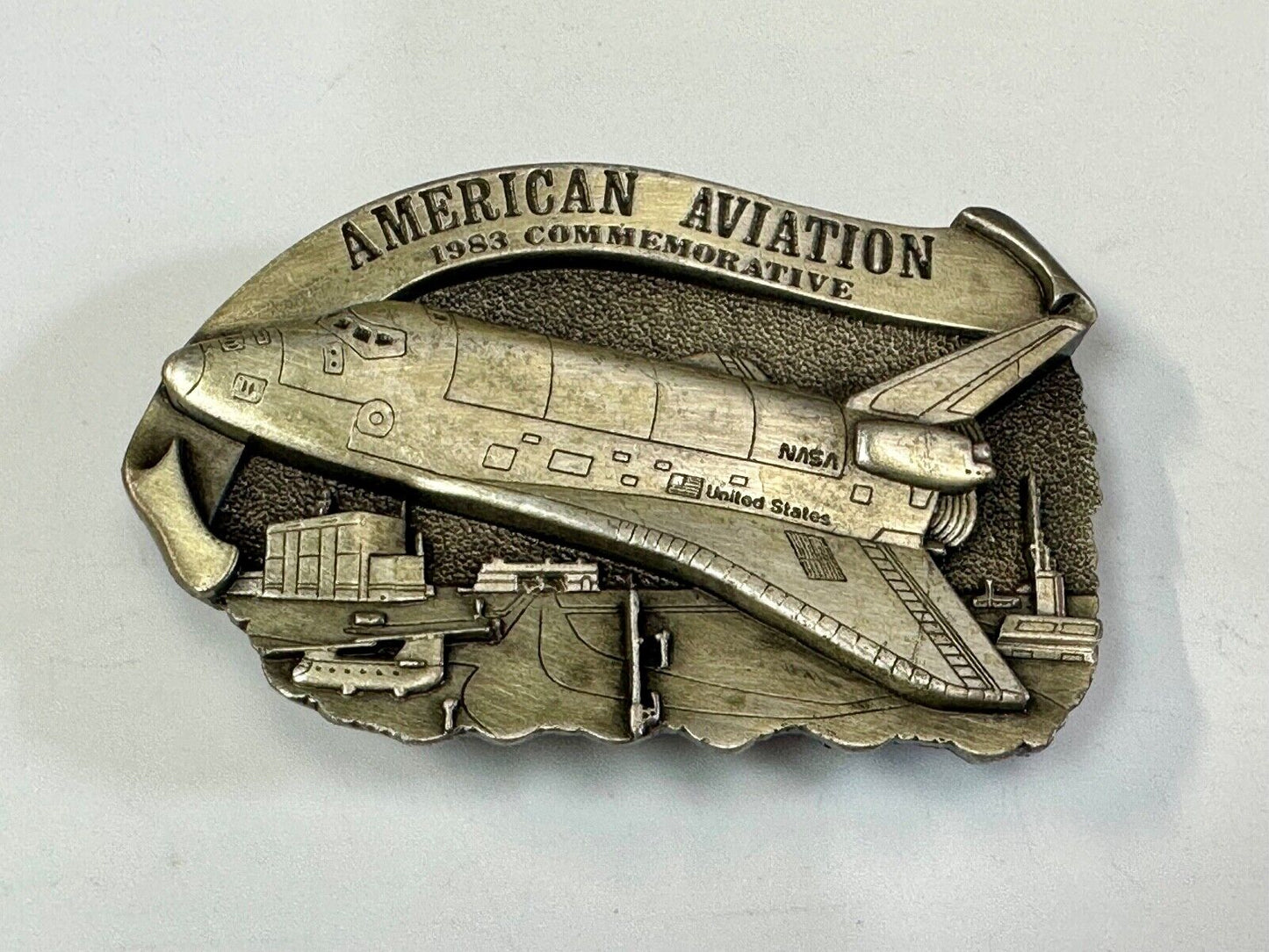1983 American Aviation Commemorative Plane Pilots belt buckle by Arroyo Grande