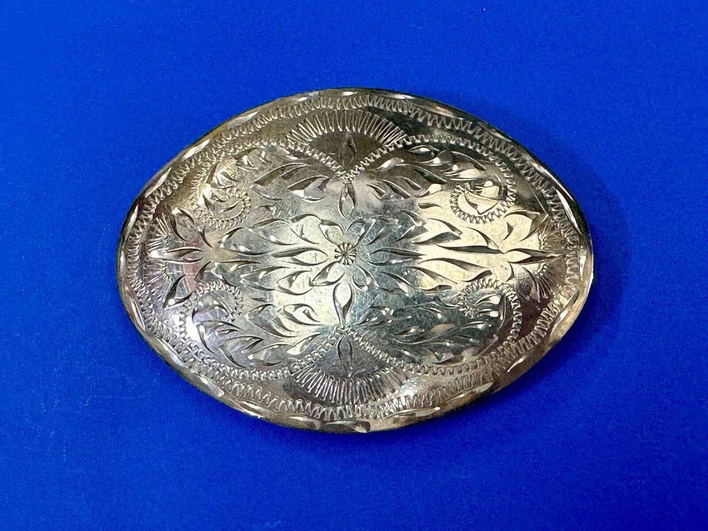 Beautiful Western Flair 3.5" wide engraved oval belt buckle