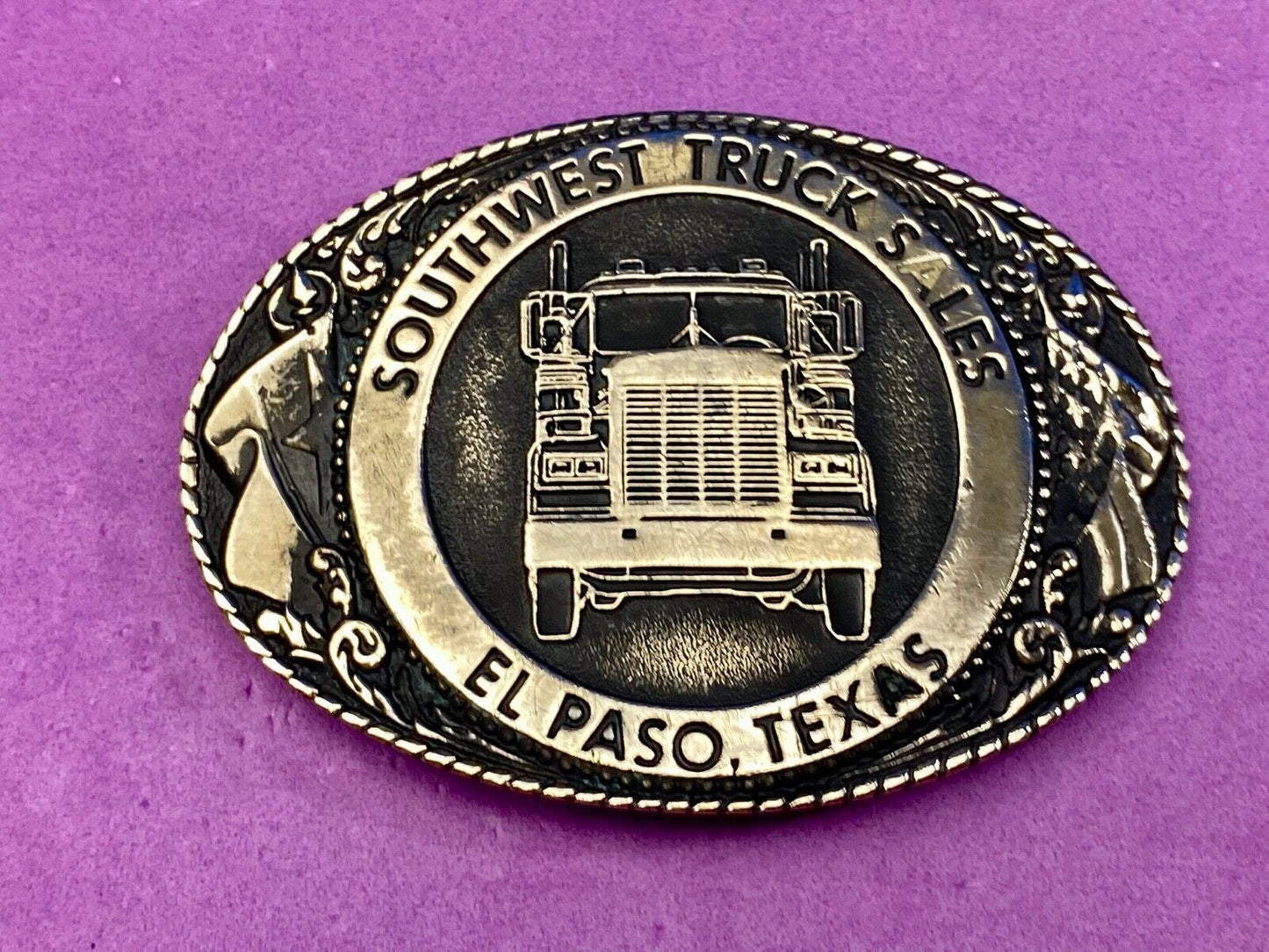 Vintage 1984 Southwest truck sales El Paso Texas company add belt buckle
