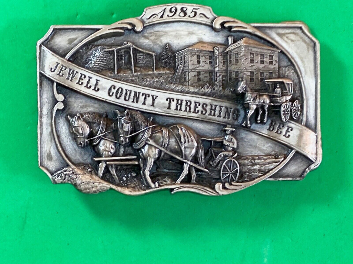 Vintage 80’S Jewell County Kansas Threshing Bee Case Farm Siskiyou Belt Buckle