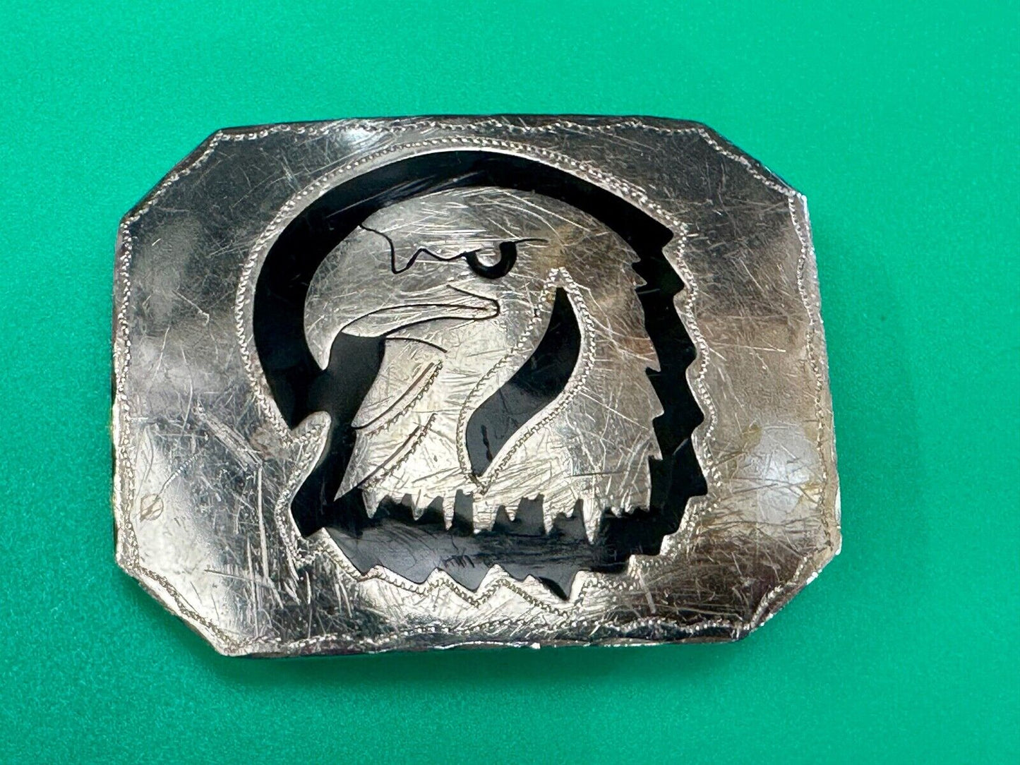 Bald EAGLE Vintage Inlaid Enameled Artisan? Beautiful Craftsmanship belt buckle