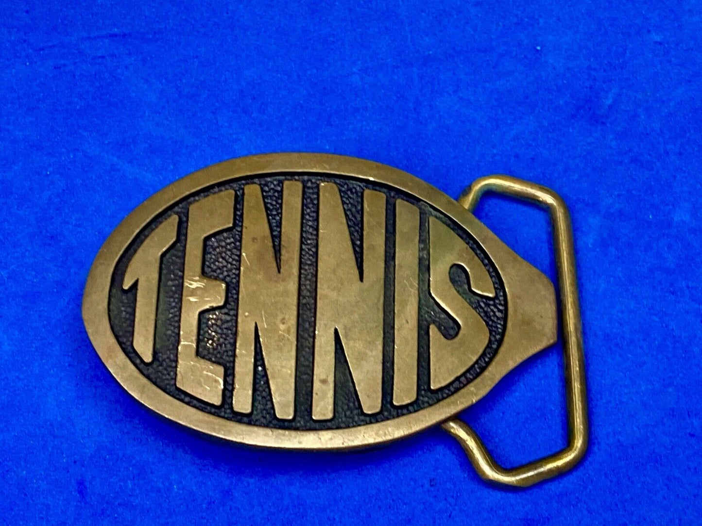 Tennis Racquet Racket Court Net Tennis Ball Vintage Solid Brass Belt Buckle Bts